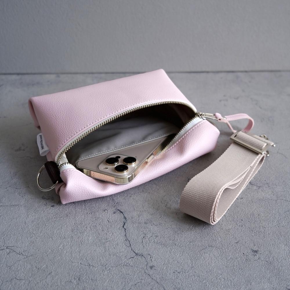 春色シャビーシック｜大人パステルカラー ミニショルダーバッグ（桜ピンク/アイスグレー）斜めがけクロスボディ｜ | 5枚目