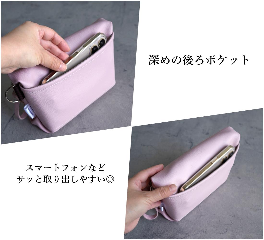 春色シャビーシック｜大人パステルカラー ミニショルダーバッグ（桜ピンク/アイスグレー）斜めがけクロスボディ｜ | 8枚目