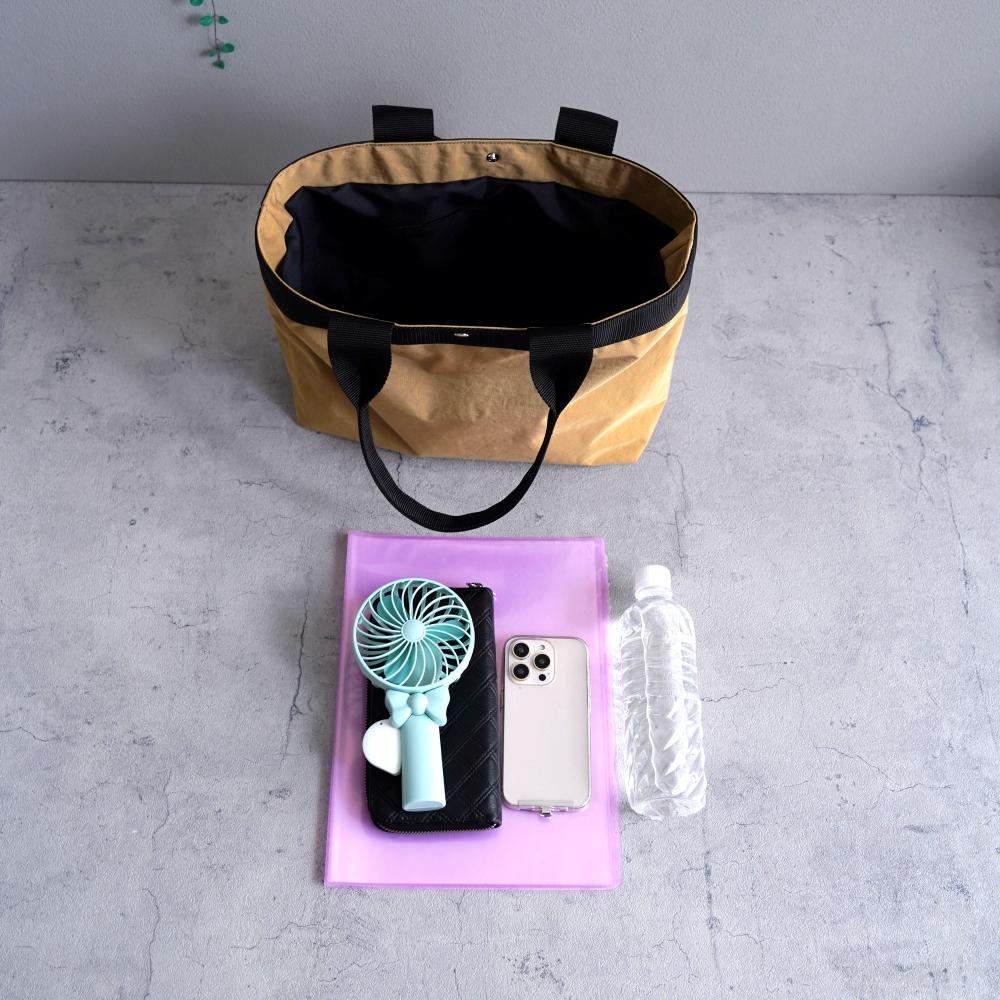 通勤通学に便利なA4対応トートバッグ◎軽量・撥水(キャメル)大容量 肩掛けマザーズバッグ トラベルバッグ 旅行かばん | 4枚目