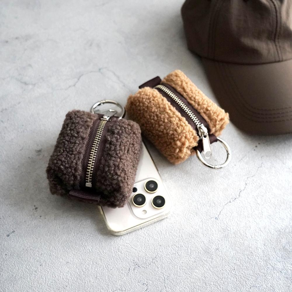 スマホやカバンに付けるミニポーチ［mofmo-mini モフモミニ ひつじ］外付け収納/スマホポーチ/カラビナ/通勤通学 | 8枚目