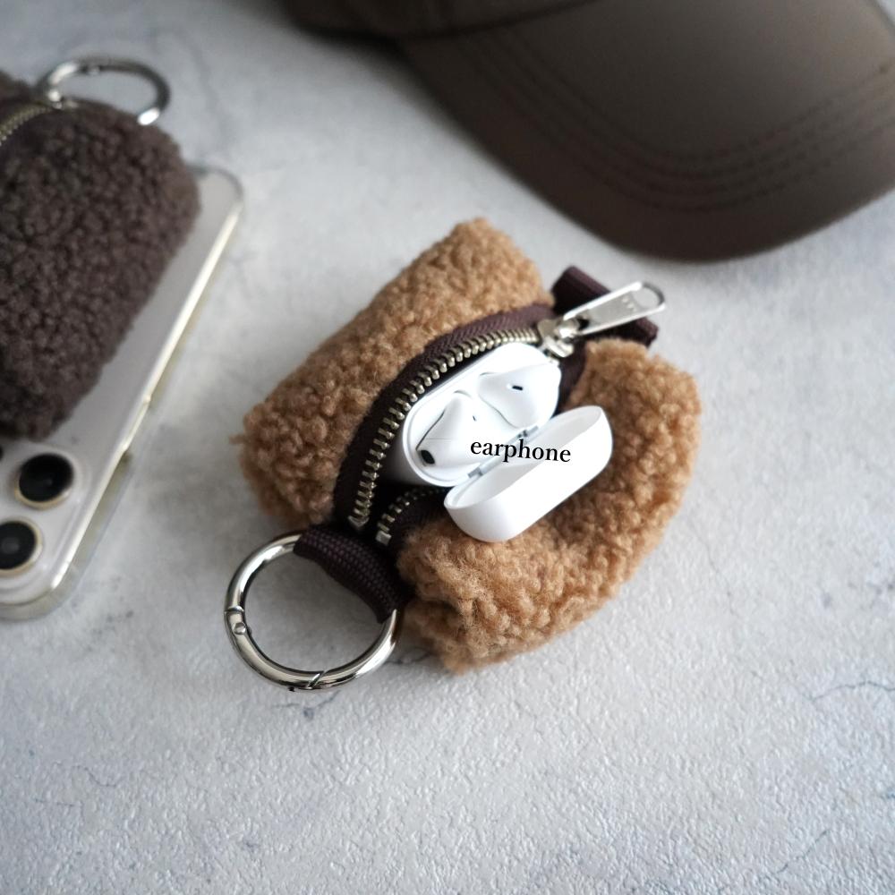 スマホやカバンに付けるミニポーチ［mofmo-mini モフモミニ ひつじ］外付け収納/スマホポーチ/カラビナ/通勤通学 | 7枚目